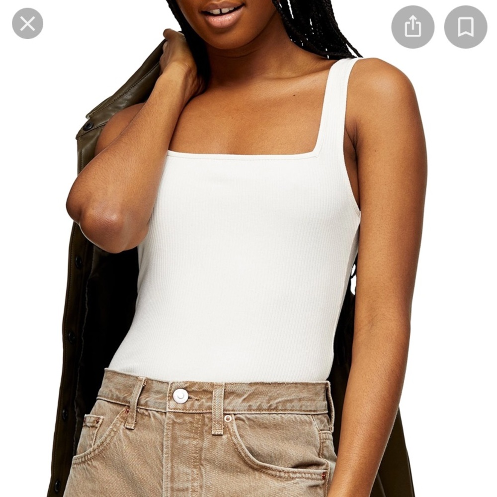 Ivory square neck bodysuit